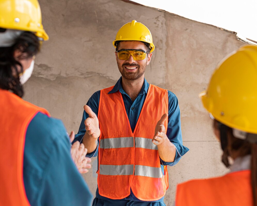 Colleagues With Safety Gear